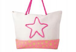 Bellugio vászon strandtáska, nagy, többszínű, cipzárral, 53×16×38cm (ZX3556)