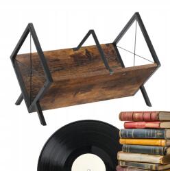 DIKOM Tartó Állvány Könyvtartó Bakelit Lemez Dikom Rusztikus Loft (DIKOM-STOJAK-KSIĄŻKI)