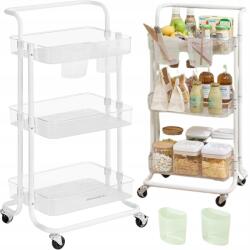 Songmics Gurulós Konyhai Tálalókocsi Polcokkal Mobil Könyvespolc (BSC067W03)