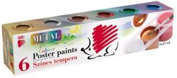 ICO Tempera készlet, tégelyes, ICO Süni , 6 különböző metal szín (TICSUTEM6M)