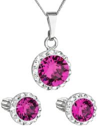 Evolution Group 39352.3 fukszia Swarovski® kristályokkal (ezüst 925/1000; 3 g)