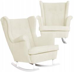  Skandináv Krém Színű Velúr Hintaszék Hunter Family Furniture Bézs