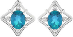  Ezüst Fülbevaló Páva Kvarccal és Fehér Topázzal, PCY11624