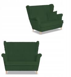  Rene Estella Scandinavian Family Furniture Zöld Kordbársony Karosszékes Kanapé