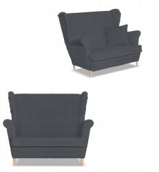  Rene Estella Skandináv Szárnyas Kanapé Family Furniture C. Szürke Kordbársony