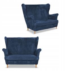  Bonito Skandináv Kordbársony Csíkos Szárnyas Kanapé Family Furniture Sötétkék
