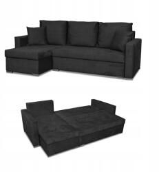  Bella Sarokkanapé Ágy Funkcióval, Family Meble, Fekete Velúr