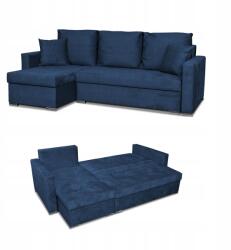  Bella Sarokkanapé Ágy Funkcióval, Family Meble Sötétkék Velúr