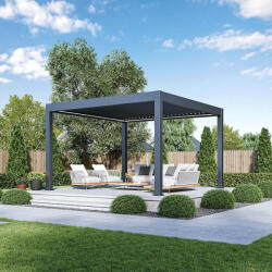 ROJAPLAST PRESTIGE elektromos bioklimatikus pergola - 4×4 m, alumínium, antracit