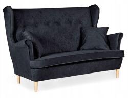  Ari Skandináv Stílusú Karosszékes Kanapé, Nem Átalakítható, Family Furniture, Fekete Velúr