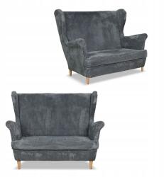  Bonito Skandináv Kordbársony Csíkos Szárnyas Kanapé Family Furniture Szürke
