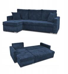  Bonito Sarokkanapé Ágy Funkcióval Family Furniture Sötétkék Kordbársony