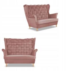  Carol Porrózsaszín Szárnyas Kanapé, Skandináv Stílusú Kétszemélyes Kanapé. Családi Bútorok