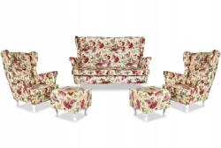  Ari Print Kanapékészlet Karosszékekkel És Puffokkal Családi Bútorkészlet