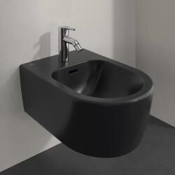 Villeroy & Boch Bideu suspendat, cu CeramicPlus, negru mat (Pure Black), Villeroy & Boch Skyla 448200R7 448200R7 (448200R7)