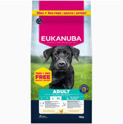 EUKANUBA 15 + 3 kg ingyen! 18 kg Eukanuba Premium Nutrition csirke bónuszcsomagban - Adult Large & Giant Breed csirke 15 kg + 3 kg ingyen!