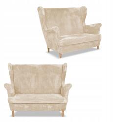  Bonito Skandináv Kordbársony Csíkos Szárnyas Kanapé Family Furniture Bézs