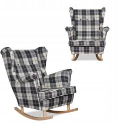  Winston Skandináv Hintaszék Familymeble Sötétkék És Fehér Kockás Mintával