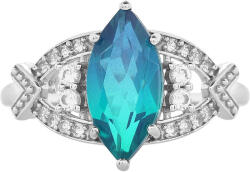  Ezüst Gyűrű Páva Kvarccal és Fehér Topázzal, PCY11617/59