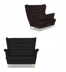  Gaja Skandináv Ökoledér Karosszékes Kanapé Family Furniture Sötétbarna