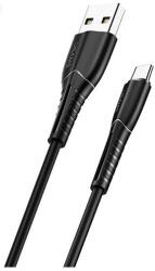 USAMS u35 adatkábel, usb - microusb, 2a, gyorstöltő, 100cm, törésgátló, fekete (SJ365USB01)