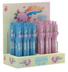 ICO Golyóstoll display, 0, 8 mm, nyomógombos, vegyes, ICO "Axolotl", kék (TICAXD48)