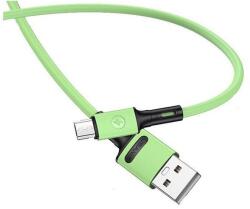 USAMS u52 adatkábel, usb - microusb, 2a, gyorstöltő, 100cm, törésgátló, világoszöld (SJ435USB02)