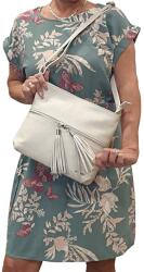 RIALTO bézs előzsebes, dupla rojt húzókás, bőr divattáska RX377DO-10 - taskaweb