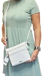 RIALTO fém logós átvetős fehér, dupla előzsebes kis bőrtáska RX371DO-09 - taskaweb