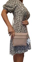 RIALTO 8GRialto fém logós átvetős púder színű, dupla előzsebes kis bőrtáska RX371DO-BG