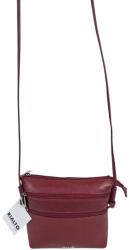 RIALTO fém logós átvetős bordó, dupla előzsebes kis bőrtáska RX371DO-05