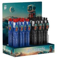 ICO Golyóstoll display, 0, 8 mm, nyomógombos, vegyes, ICO Robot , kék (9010197000) - kellekanyagonline