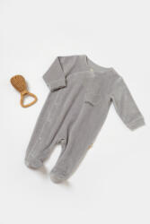 BabyCosy Salopeta Elefant cu maneca lunga si botosei din 80%bumbac organic si 20% poliester - Gri, BabyCosy (Marime: 3-6 Luni) (BC-CSYK6041-3)