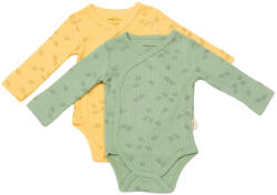 BabyCosy Set 2 body-uri petrecute Printed, BabyCosy, 50% modal+50% bumbac, Lamaie/Verde (Marime: 0-3 Luni) (BC-CSYM11319-0)