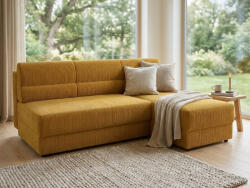 Coltar extensibil de colt TAVERO SLIM, mustar, reversibil, 201x140 cm