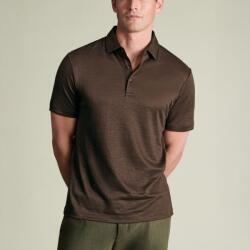 Charles Tyrwhitt Pure Linen Polo - Chocolate Brown - L