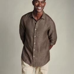 Charles Tyrwhitt Pure Linen Shirt - Mocha - S