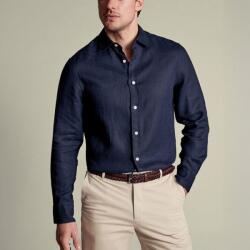 Charles Tyrwhitt Pure Linen Shirt - Navy Blue - L