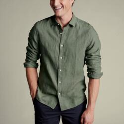 Charles Tyrwhitt Pure Linen Shirt - Olive Green - XL