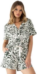 Sensis Pijama de damă cu nasturi SENSIS KAYLEE khaki-ecru: S (33396 S)