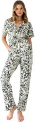 Sensis Pijama de damă cu nasturi SENSIS LOUISE khaki-ecru: M (33397 M)