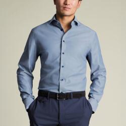 Charles Tyrwhitt Non-Iron Stretch Floral Printed Trim Shirt - Steel Blue - Extra Slim fit | 39 | 86 (P63489)