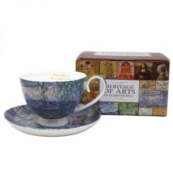 Queen Isabell Monet porcelán csésze aljjal - 250 ml - Vizililiomok (IMO-PP-W25MN255-23892)