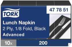 Tork papírszalvéta 2 rétegű 33x33 cm 1/8 hajtású 200 lap/csomag - fekete