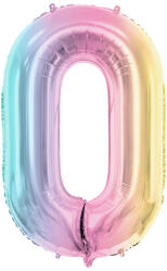  Fólia lufi számjegy '0', 86 cm, pasztell szivárvány (FB1M-0-000P)