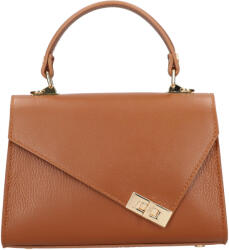 Italia Kisebb női bőr kézitáska Italia Pia - konyak