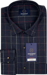 Massaro Sötétkék kockás flanel férfi ing zsebbel, normál szabású (regular-fit) MS015171