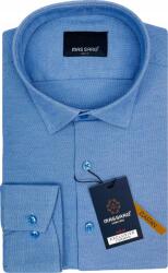 Massaro Elegáns kék férfi ing lycrával, finom textúrával, Slim-fit szabású