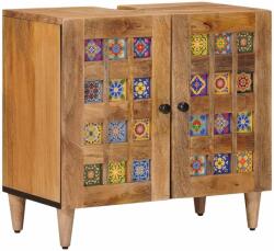 vidaXL Шкаф за мивка в баня със съхранение Естествен 62 x 33 x 58 см (4018279)