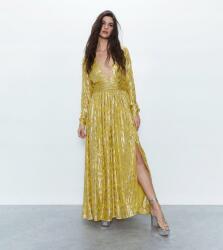 Warehouse Sárga Maxi Csillogó Koktél Ruha Hosszú Ujjal Warehouse 36